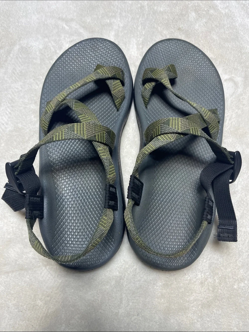 Chaco Men's Olive Green and Gray Sport Sandals Size 11